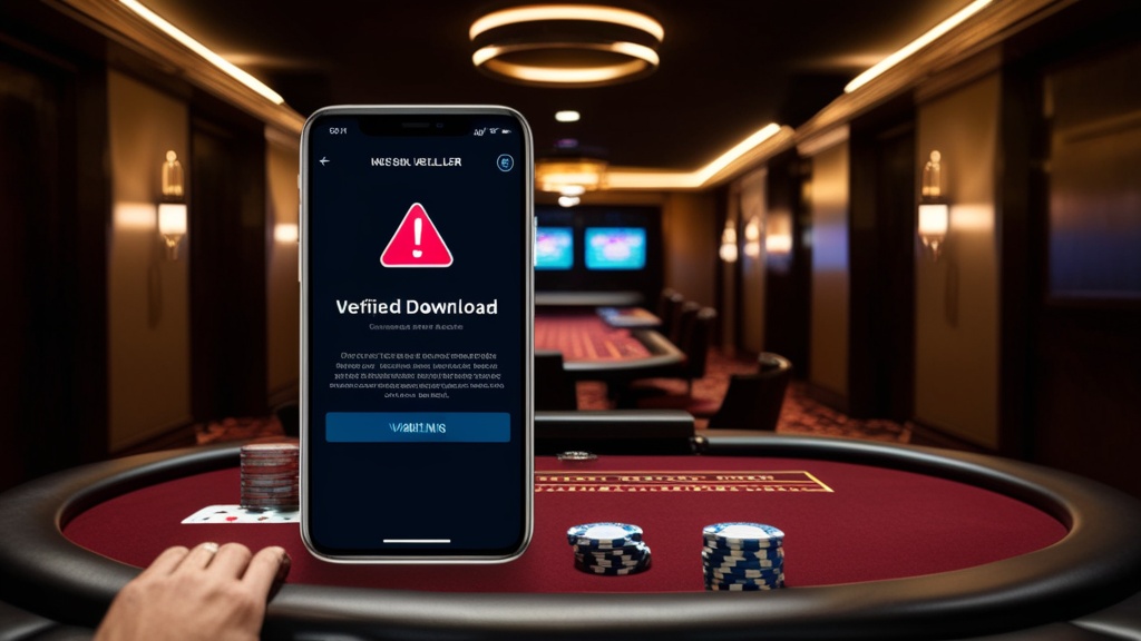 Secure Topbet download page on a phone with warning signs nearby
