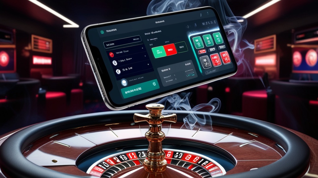 Smartphone displaying smooth Topbet app features above a casino table