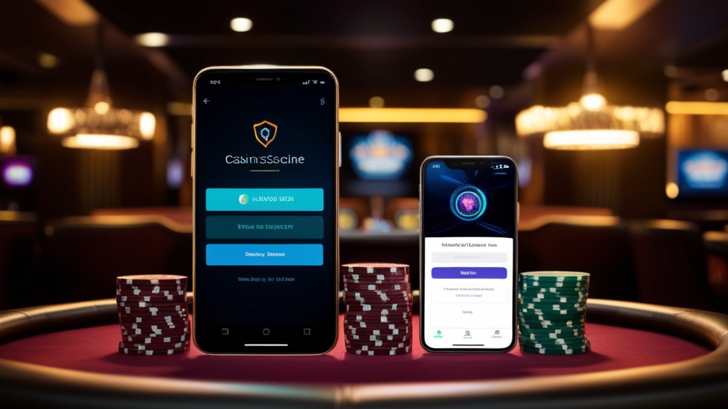 Android and iPhone showing a mobile casino login screen