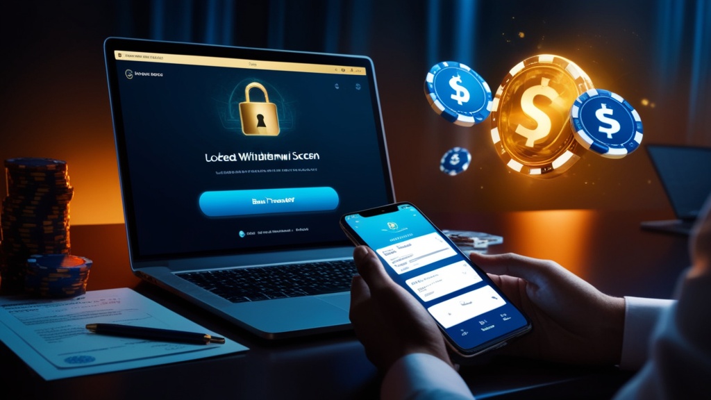 Withdrawal screen with verification documents in a casino setting